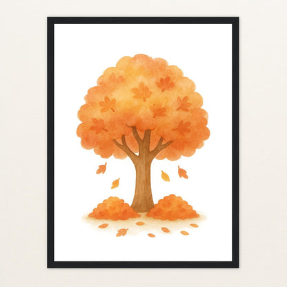 Ahornbaum Poster mit Holzrahmen von tinylearner