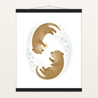 Otti der Otter - Motiv: "Stern" Poster mit Leisten von tinylearner