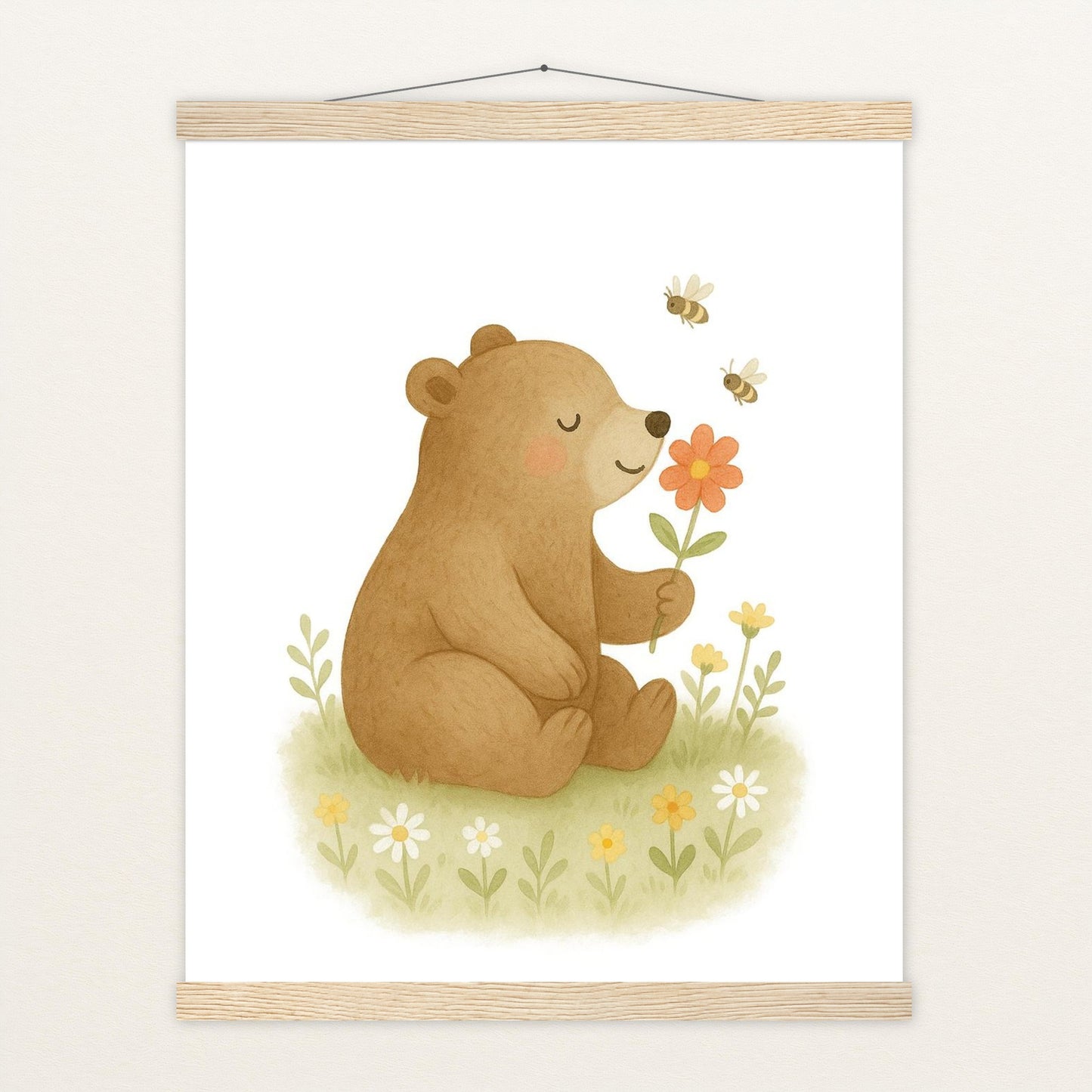 Balu der Bär - Motiv: "Blume" Poster mit Leisten von tinylearner