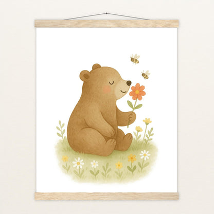 Balu der Bär - Motiv: "Blume" Poster mit Leisten von tinylearner