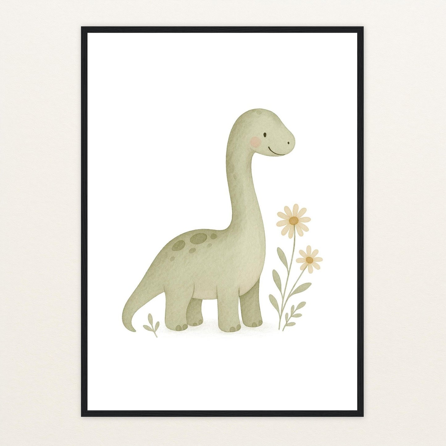 Dinosaurier Brachiosaurus Poster mit Holzrahmen von tinylearner