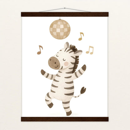 Zinni das Zebra - Motiv: "Tanzen" Poster mit Leisten von tinylearner