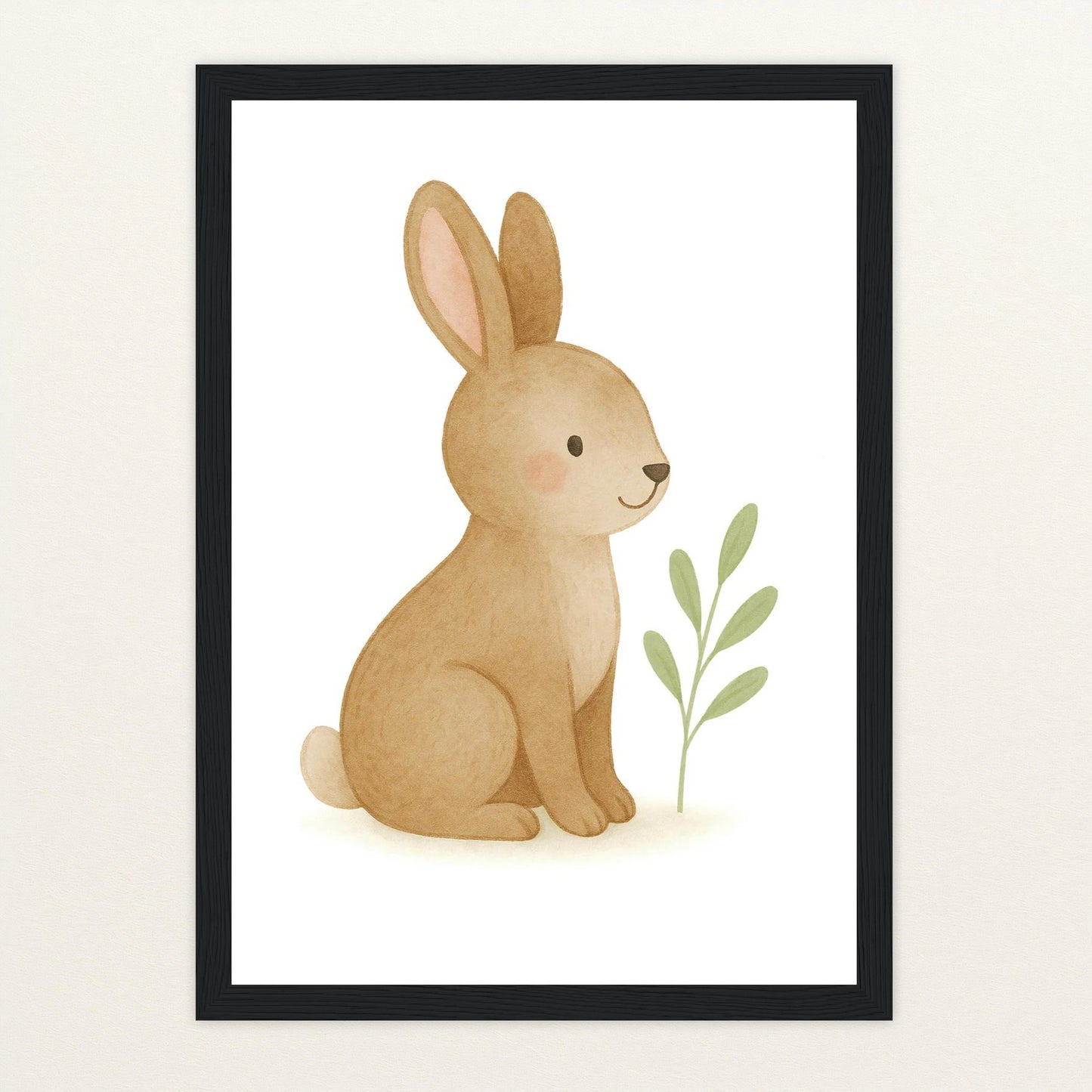 Holly der Hase Poster mit Holzrahmen von tinylearner
