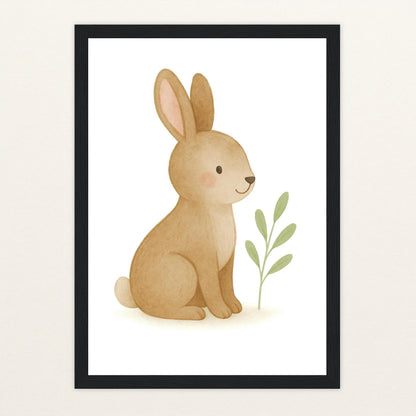 Holly der Hase Poster mit Holzrahmen von tinylearner