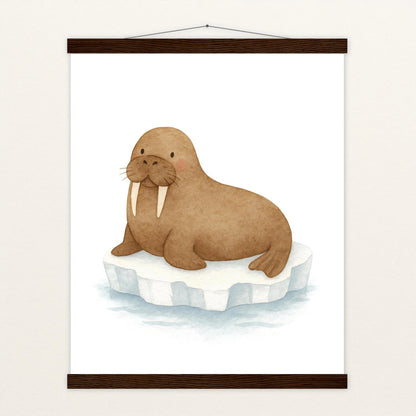 Wally das Walross Poster mit Leisten von tinylearner