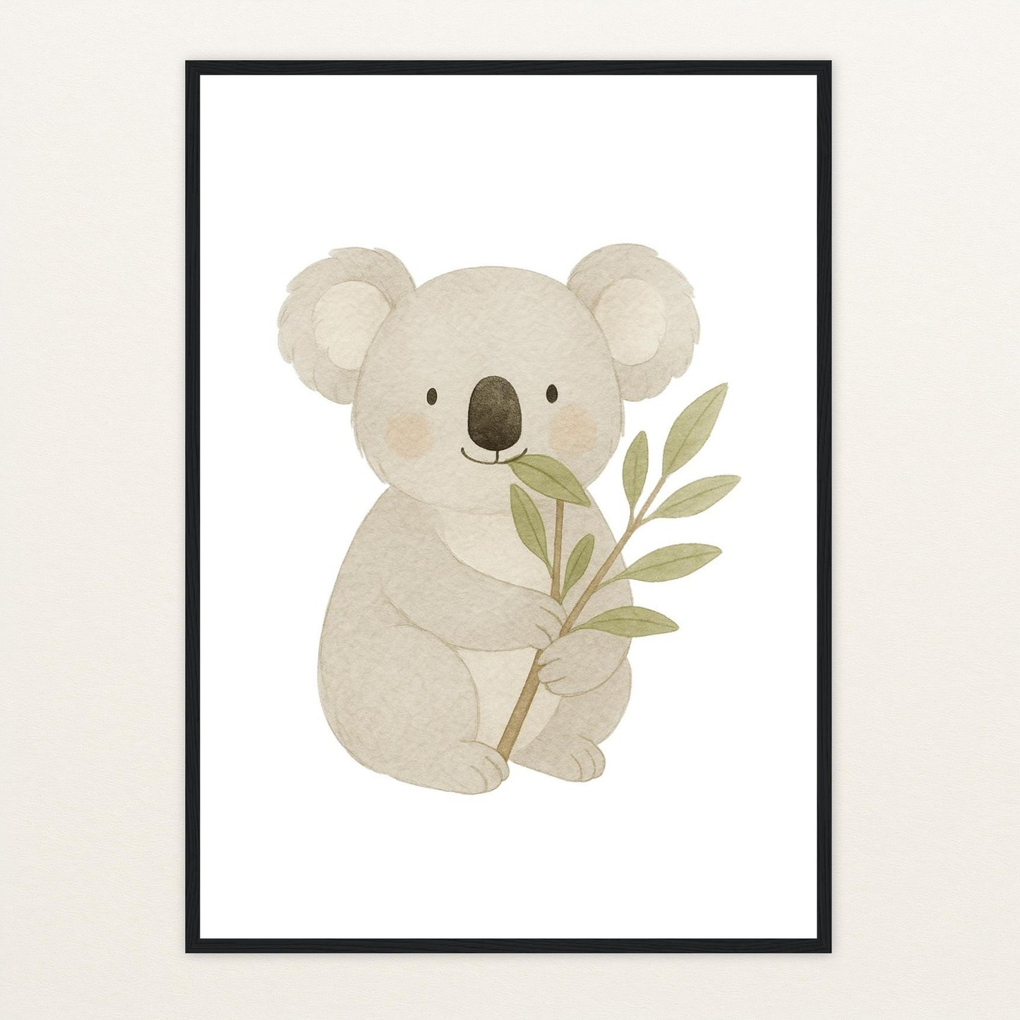 Kori der Koala - Motiv: "Eukalyptus" Poster mit Holzrahmen von tinylearner