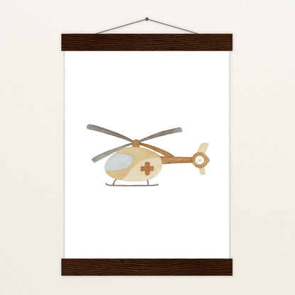 Rettungshubschrauber Poster mit Leisten von tinylearner