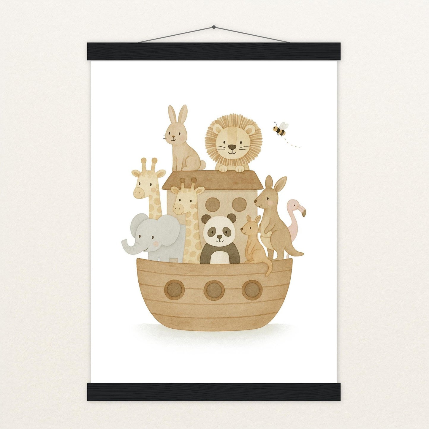 Tierfreunde - Motiv: "Arche Noah" Poster mit Leisten von tinylearner