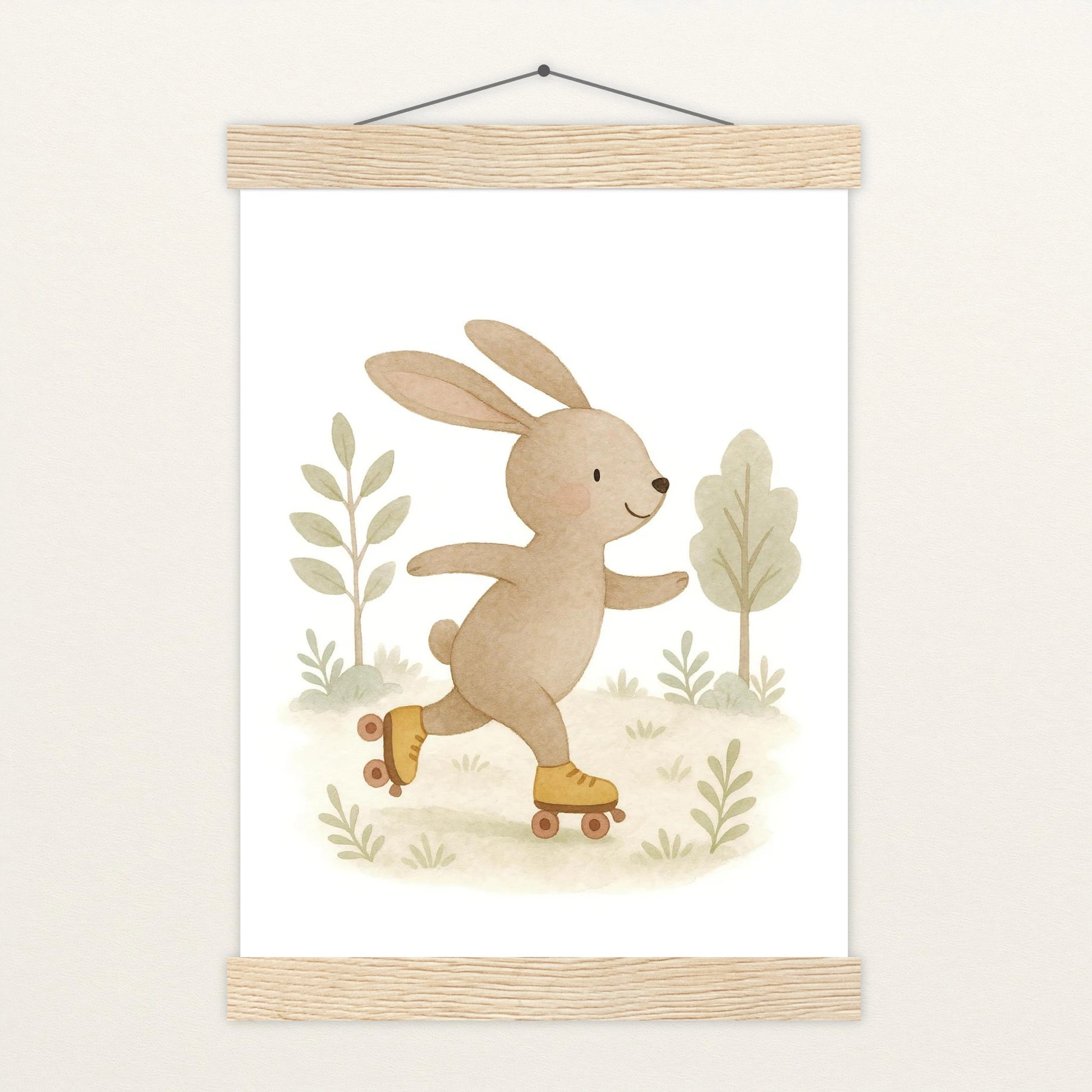 Holly der Hase - Motiv: "Rollschuhe" Poster mit Leisten von tinylearner