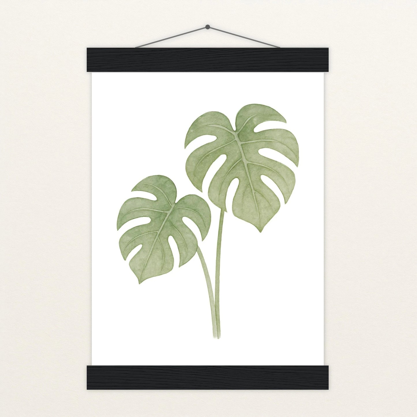 Monstera-Blätter Poster mit Leisten von tinylearner