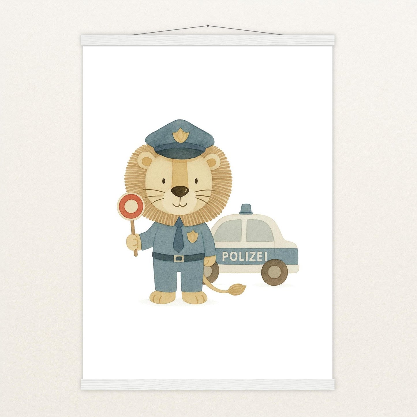 Leo der Löwe - Motiv: "Polizei" Poster mit Leisten von tinylearner