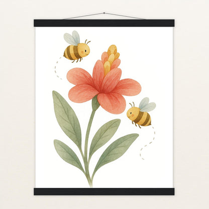 Bibi die Biene - Motiv: "Blume" Poster mit Leisten von tinylearner