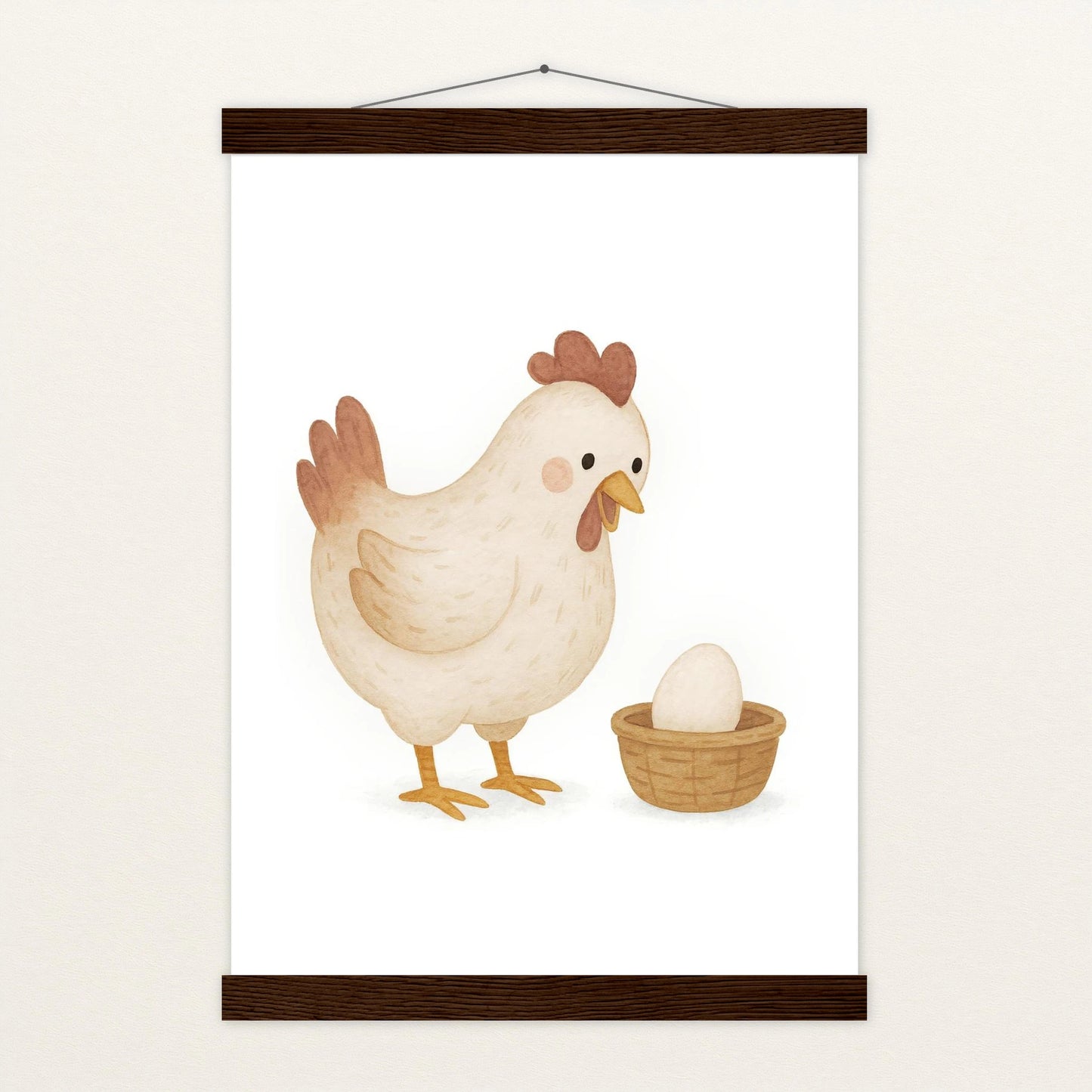 Hanni das Huhn - Motiv: "Ei" Poster mit Leisten von tinylearner
