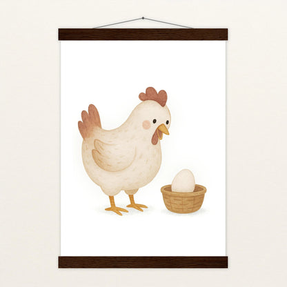 Hanni das Huhn - Motiv: "Ei" Poster mit Leisten von tinylearner