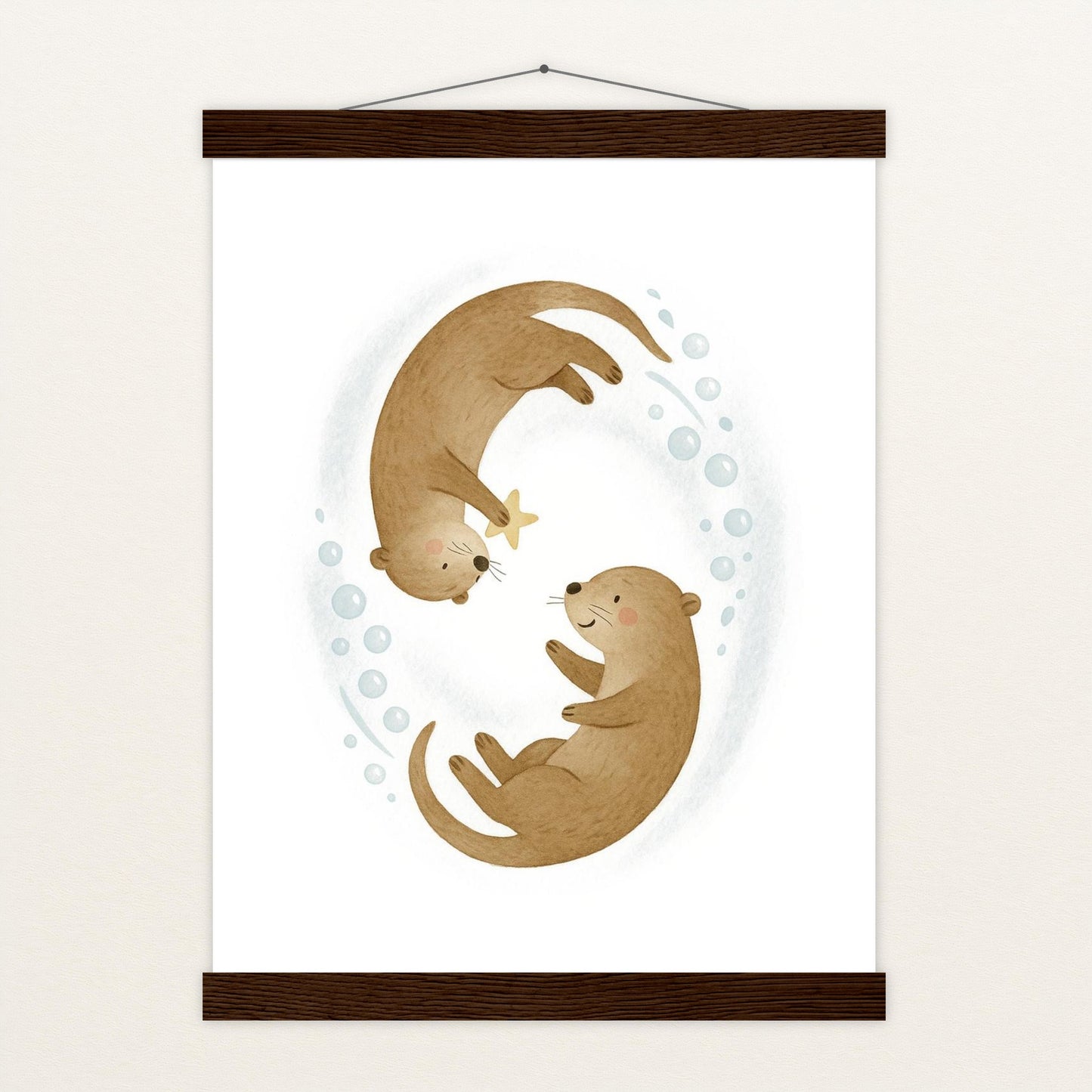 Otti der Otter - Motiv: "Stern" Poster mit Leisten von tinylearner