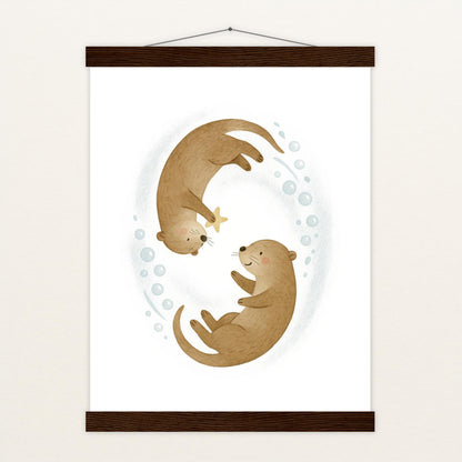 Otti der Otter - Motiv: "Stern" Poster mit Leisten von tinylearner