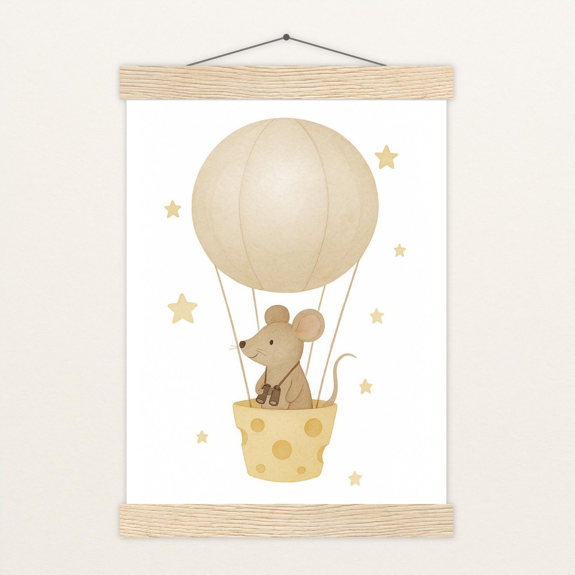 Mimi die Maus - Motiv: "Heißluftballon" Poster mit Leisten von tinylearner