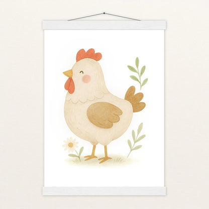 Hanni das Huhn Poster mit Leisten von tinylearner