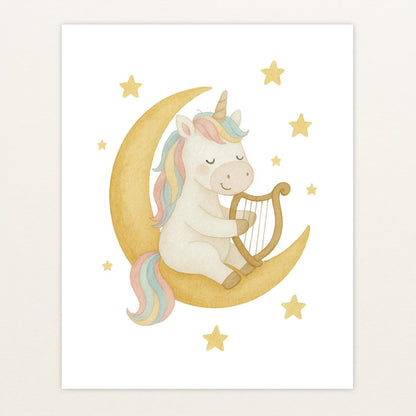 Luni das Einhorn - Motiv: "Mond" Poster von tinylearner