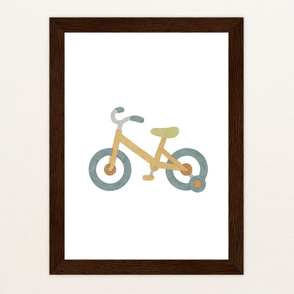 Fahrrad Poster mit Holzrahmen von tinylearner