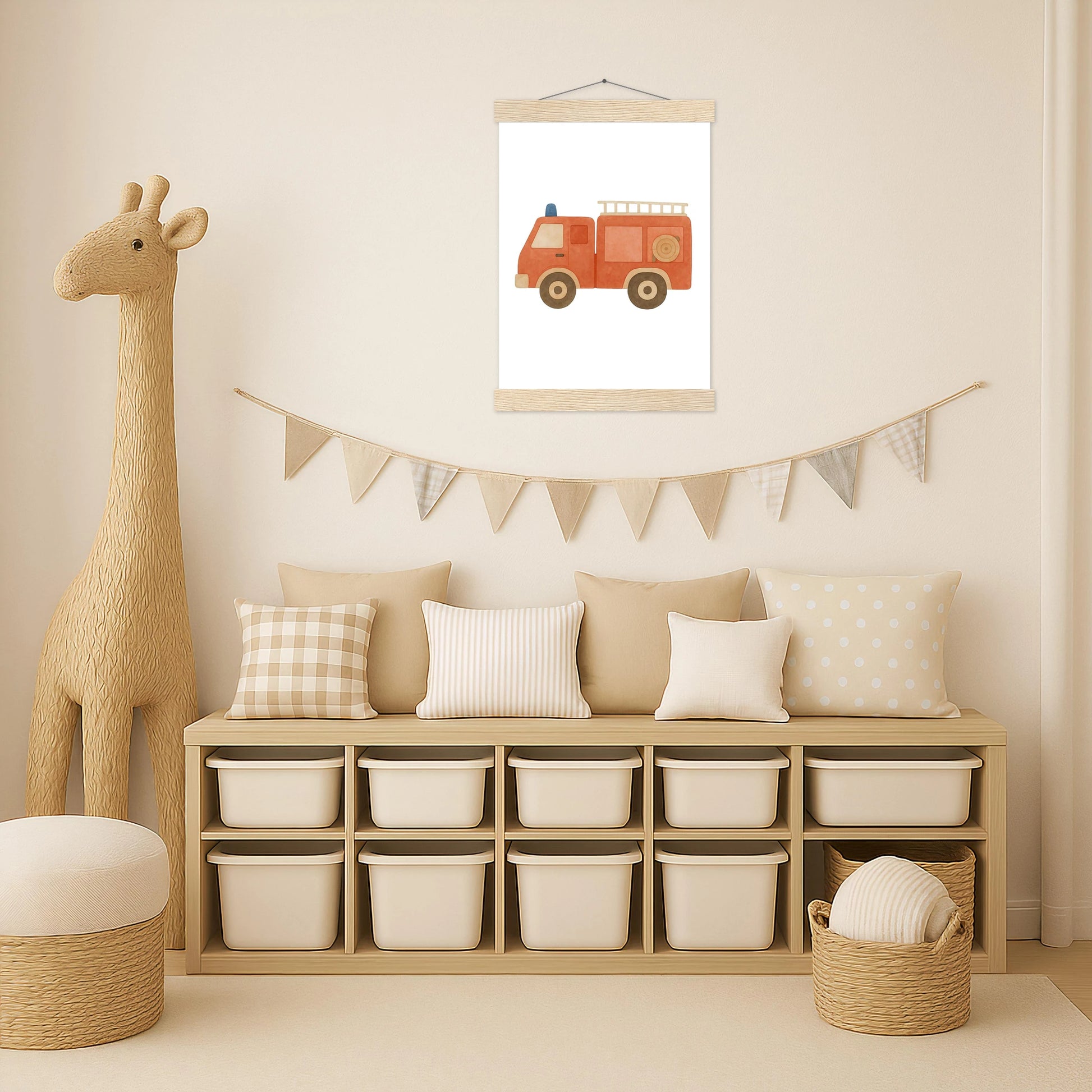 Feuerwehrauto Poster mit Leisten von tinylearner