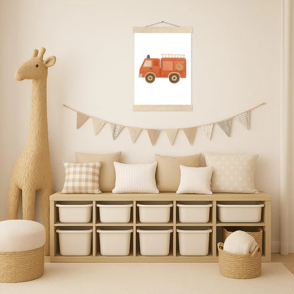 Feuerwehrauto Poster mit Leisten von tinylearner