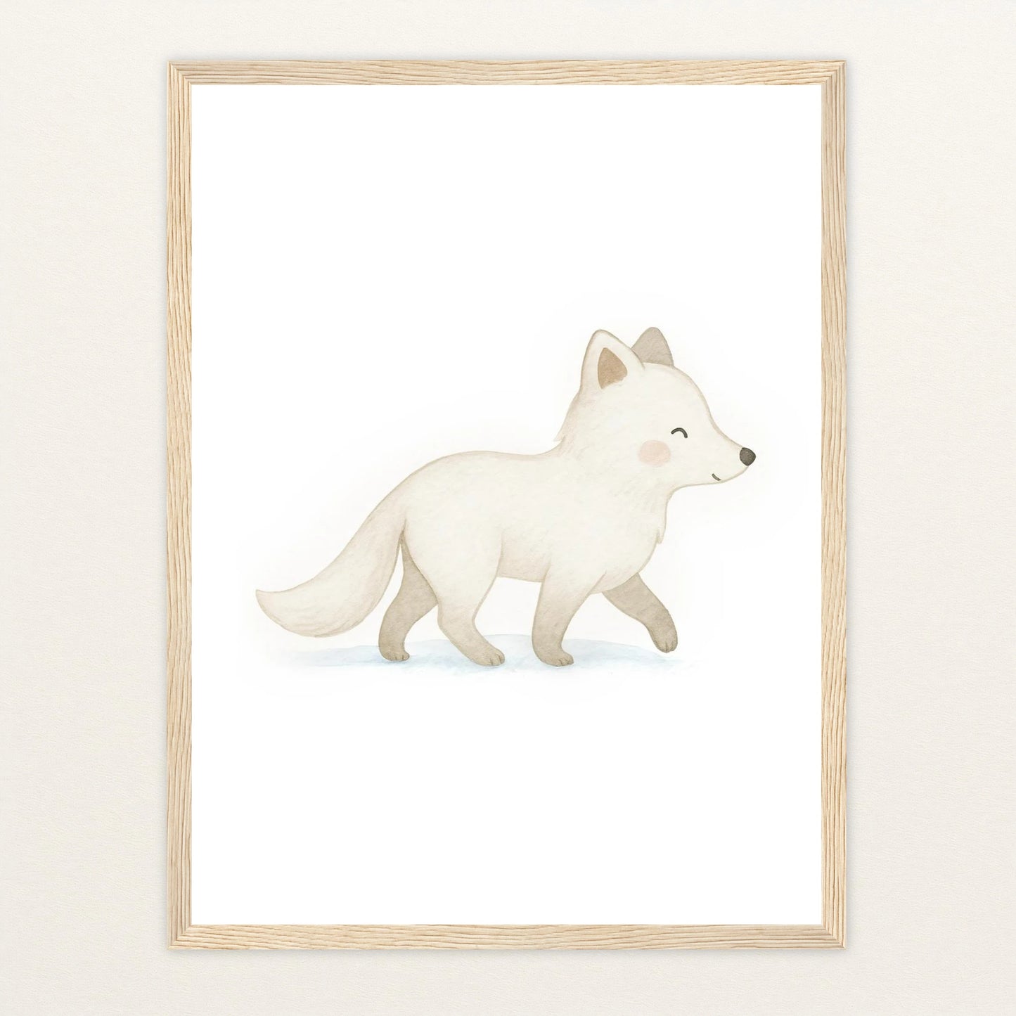 Pino der Polarfuchs Poster mit Holzrahmen von tinylearner