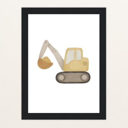 Bagger Poster mit Holzrahmen von tinylearner
