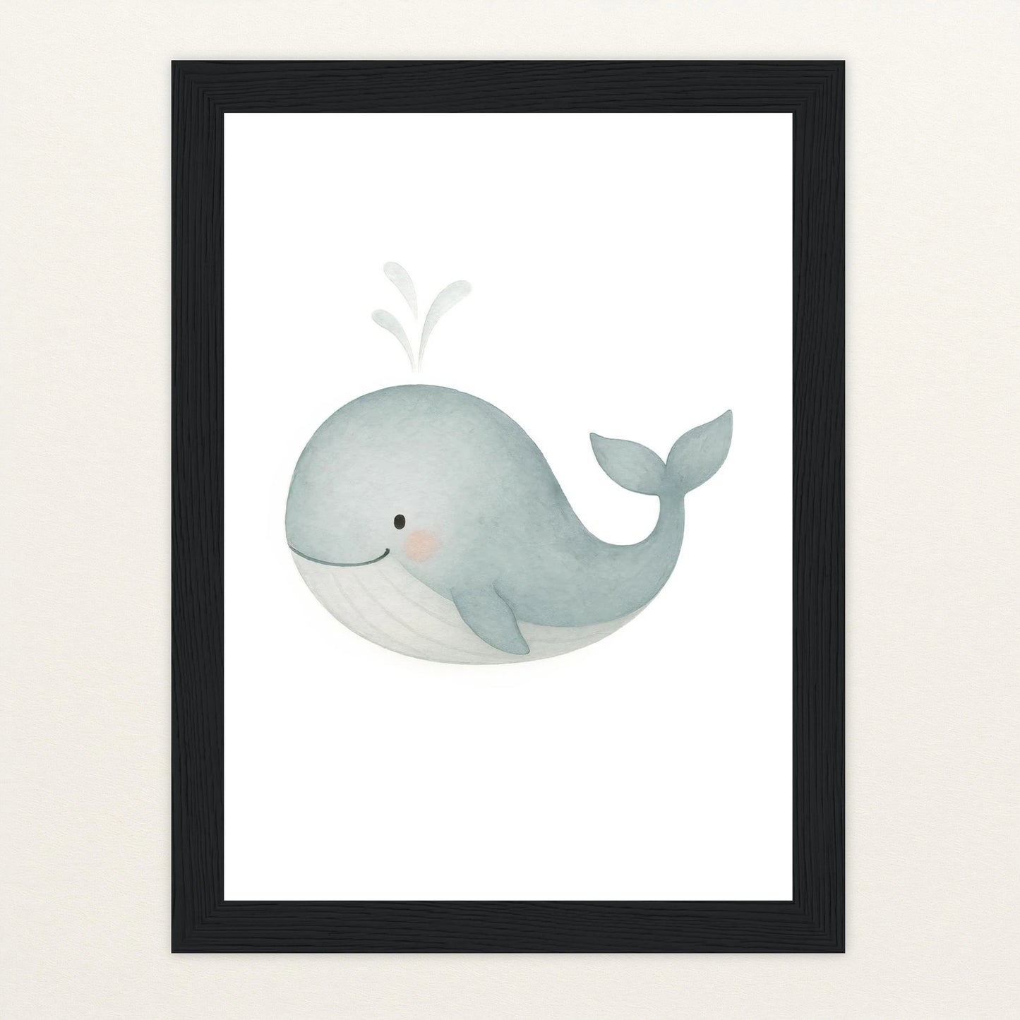 Willi der Wal Poster mit Holzrahmen von tinylearner