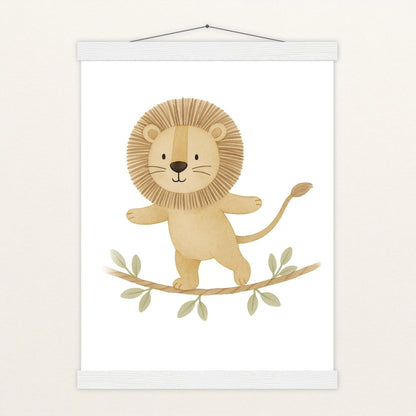Leo der Löwe - Motiv: "Seiltanz" Poster mit Leisten von tinylearner