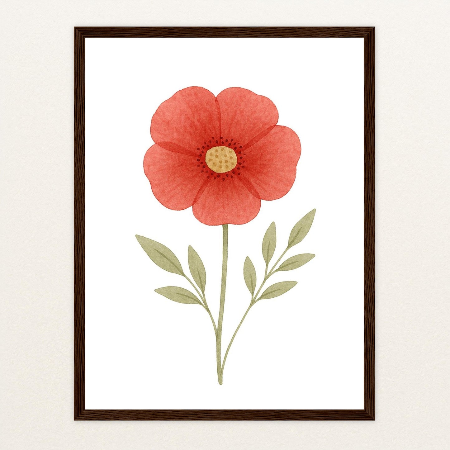 Mohnblume Poster mit Holzrahmen von tinylearner