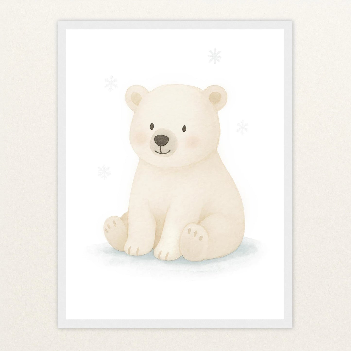 Pummel der Polarbär Poster mit Holzrahmen von tinylearner