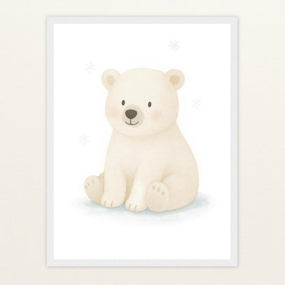 Pummel der Polarbär Poster mit Holzrahmen von tinylearner