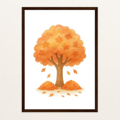 Ahornbaum Poster mit Holzrahmen von tinylearner