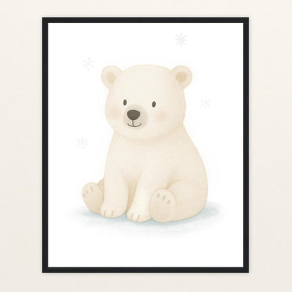 Pummel der Polarbär Poster mit Holzrahmen von tinylearner