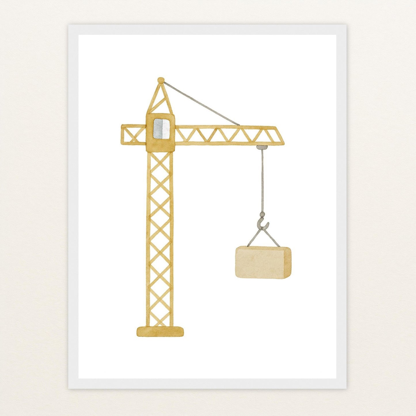 Kran Poster mit Holzrahmen von tinylearner