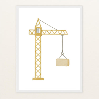 Kran Poster mit Holzrahmen von tinylearner