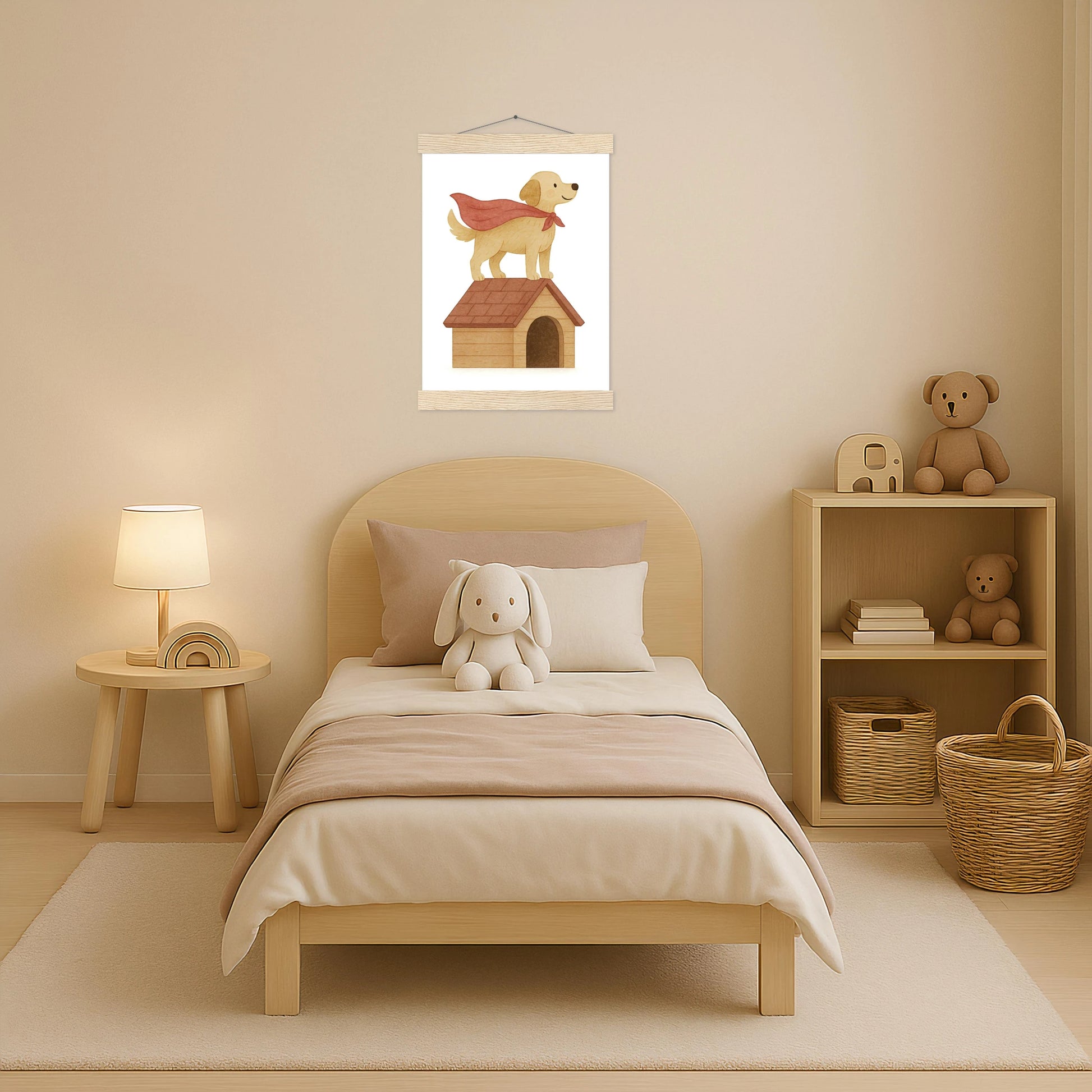 Hugo der Hund - Motiv: "Superheld" Poster mit Leisten von tinylearner