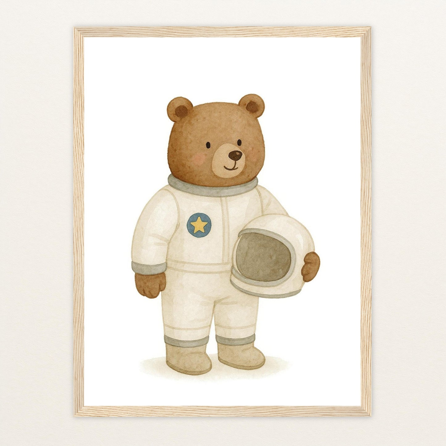 Balu der Bär - Motiv: "Astronaut" Poster mit Holzrahmen von tinylearner