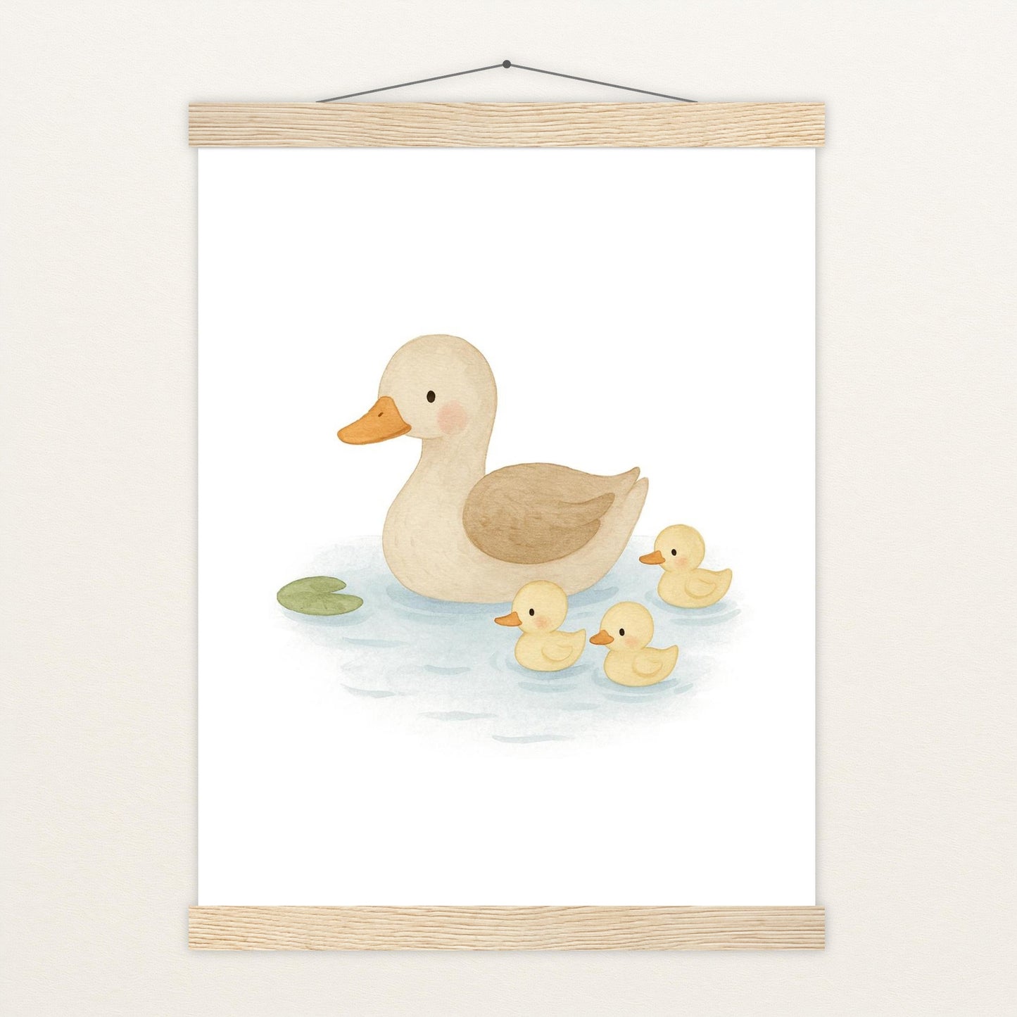Gusi die Gans - Motiv: "Teich" Poster mit Leisten von tinylearner