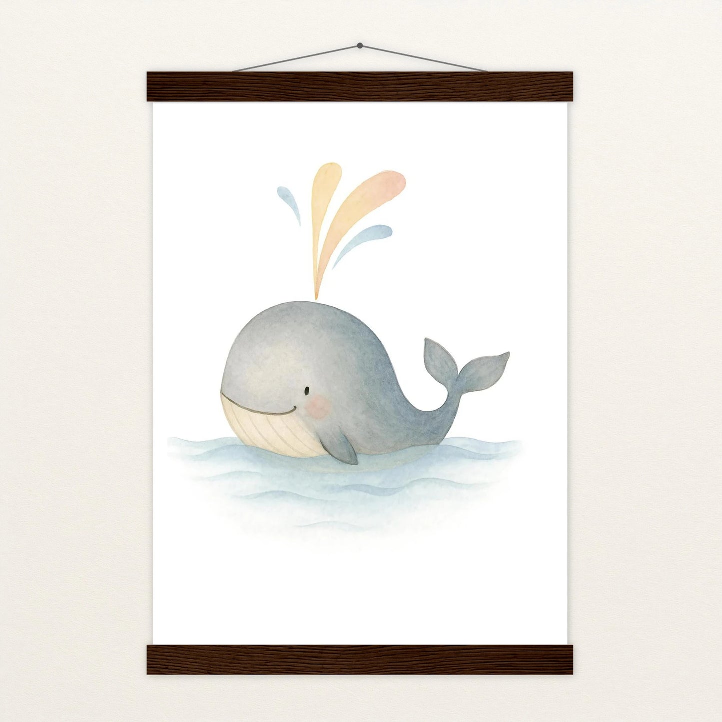 Willi der Wal - Motiv: "Freude" Poster mit Leisten von tinylearner