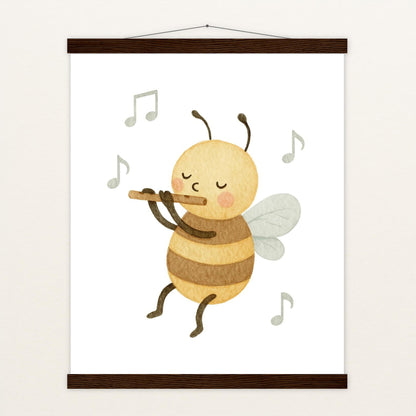 Bibi die Biene - Motiv: "Flöte" Poster mit Leisten von tinylearner
