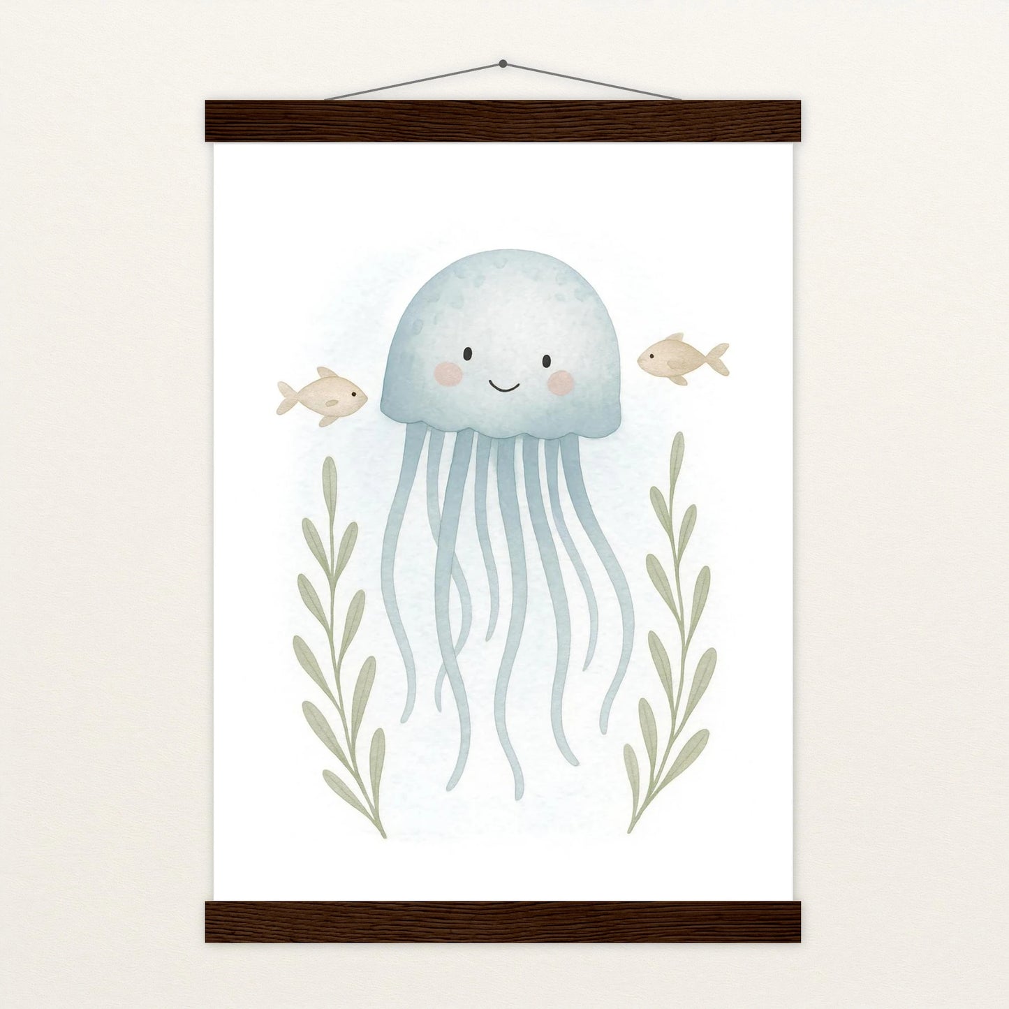 Quinn die Qualle Poster mit Leisten von tinylearner