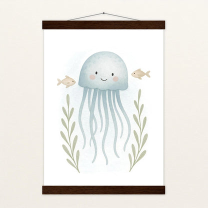 Quinn die Qualle Poster mit Leisten von tinylearner