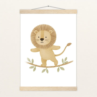 Leo der Löwe - Motiv: "Seiltanz" Poster mit Leisten von tinylearner
