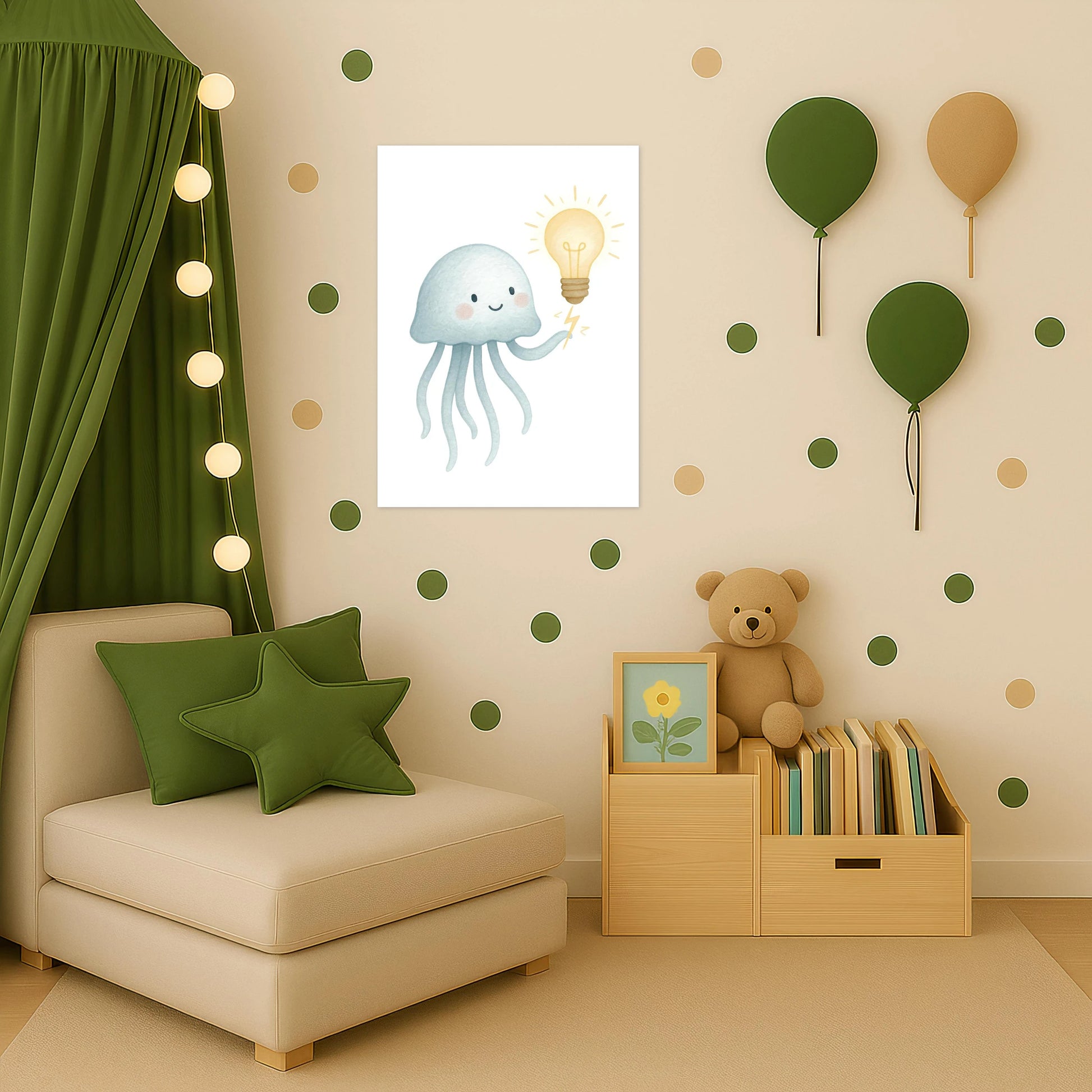 Quinn die Qualle - Motiv: "Glühbirne" Poster von tinylearner