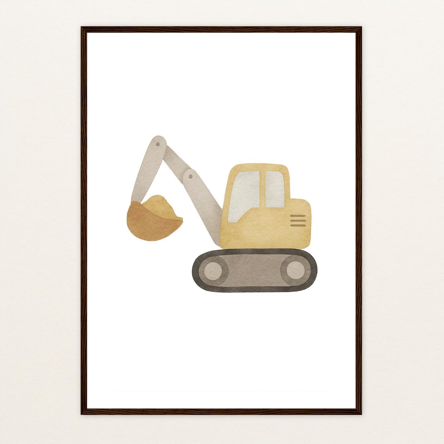 Bagger Poster mit Holzrahmen von tinylearner