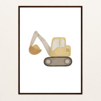 Bagger Poster mit Holzrahmen von tinylearner