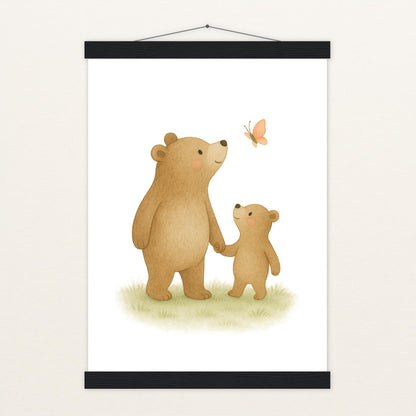 Balu der Bär - Motiv: "Schmetterling" Poster mit Leisten von tinylearner