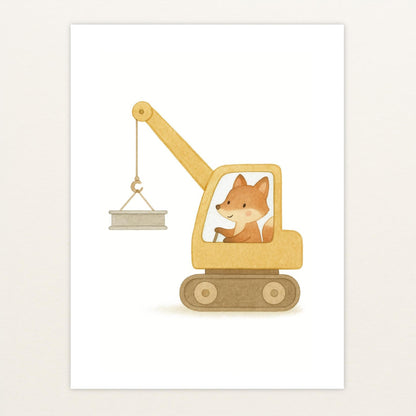 Finnegan der Fuchs - Motiv: "Kran" Poster von tinylearner